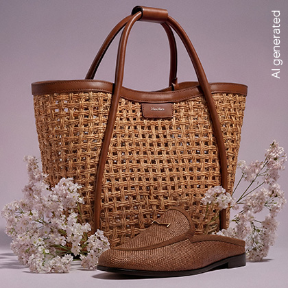 Leather, one-shoulder Margaux backpack, mud | Max Mara